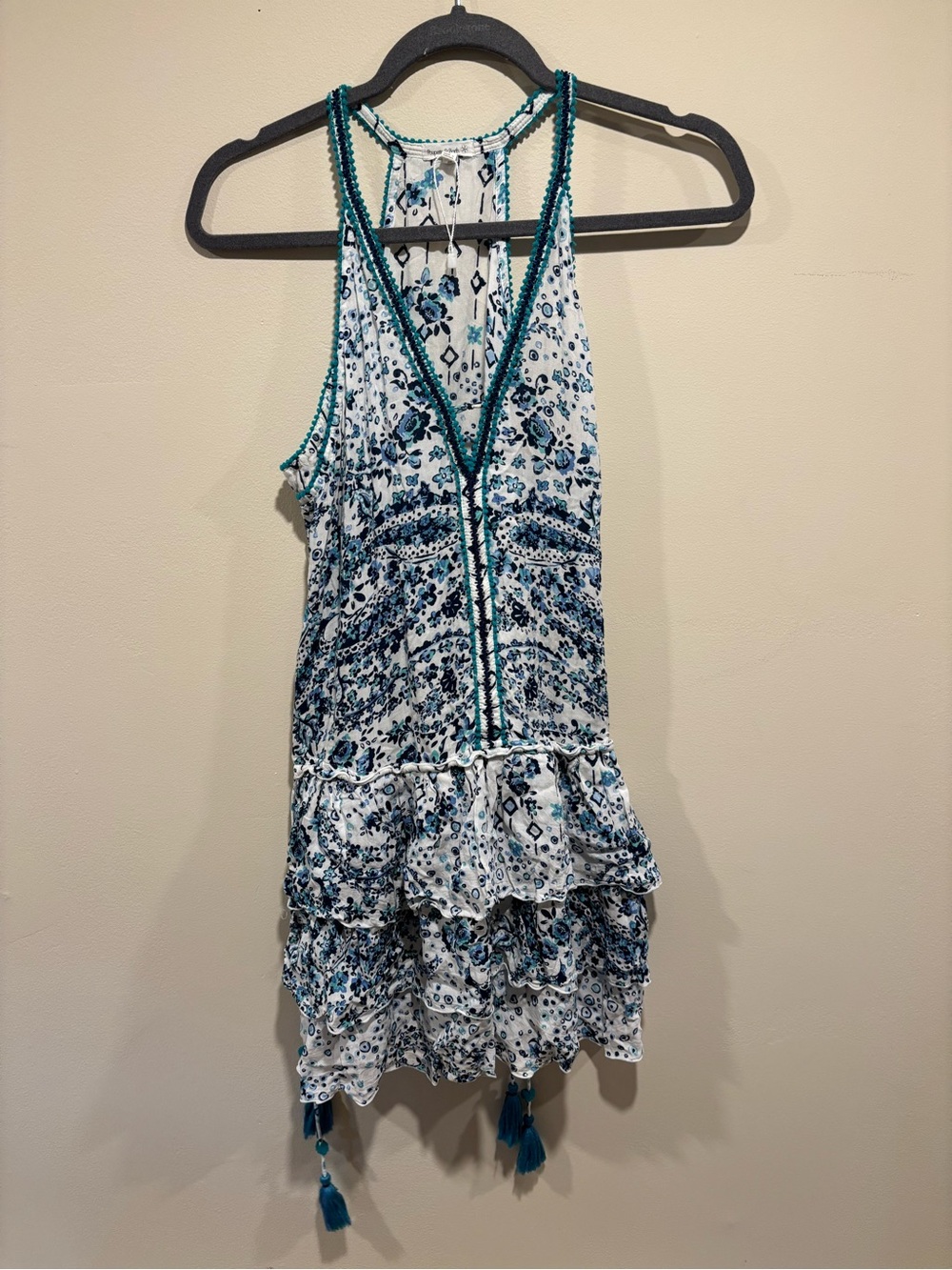 Poupette St Barth Bety Mini Dress Floral Sleeveless Tassel